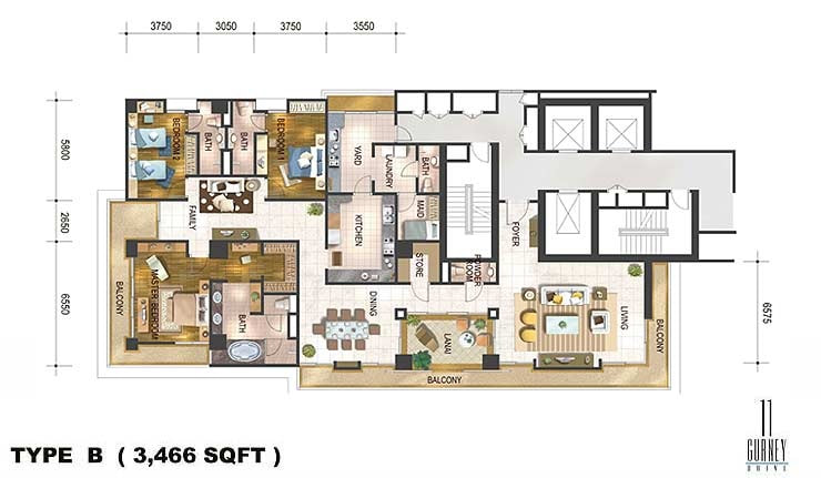 Floor plan type B