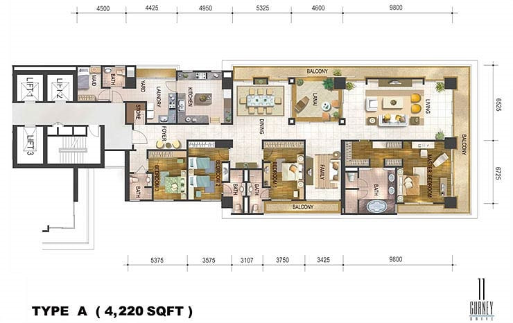 Floor plan type A